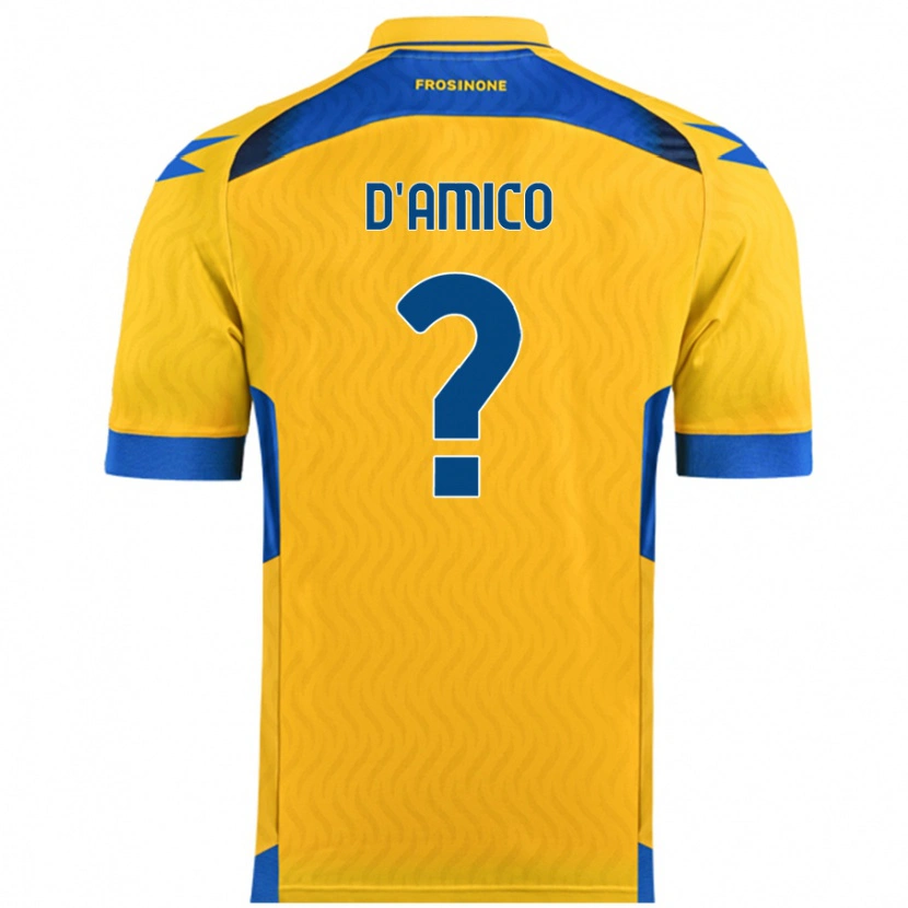 Danxen Børn Cristiano D'amico #0 Gul Hjemmebane Spillertrøjer 2024/25 Trøje T-Shirt