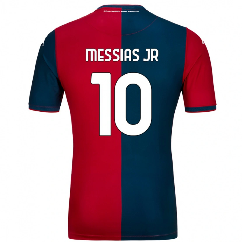 Danxen Børn Junior Messias #10 Rød Mørkeblå Hjemmebane Spillertrøjer 2024/25 Trøje T-Shirt