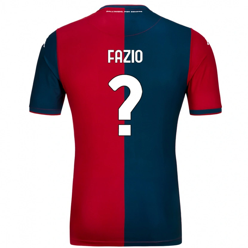 Danxen Børn Lorenzo Fazio #0 Rød Mørkeblå Hjemmebane Spillertrøjer 2024/25 Trøje T-Shirt