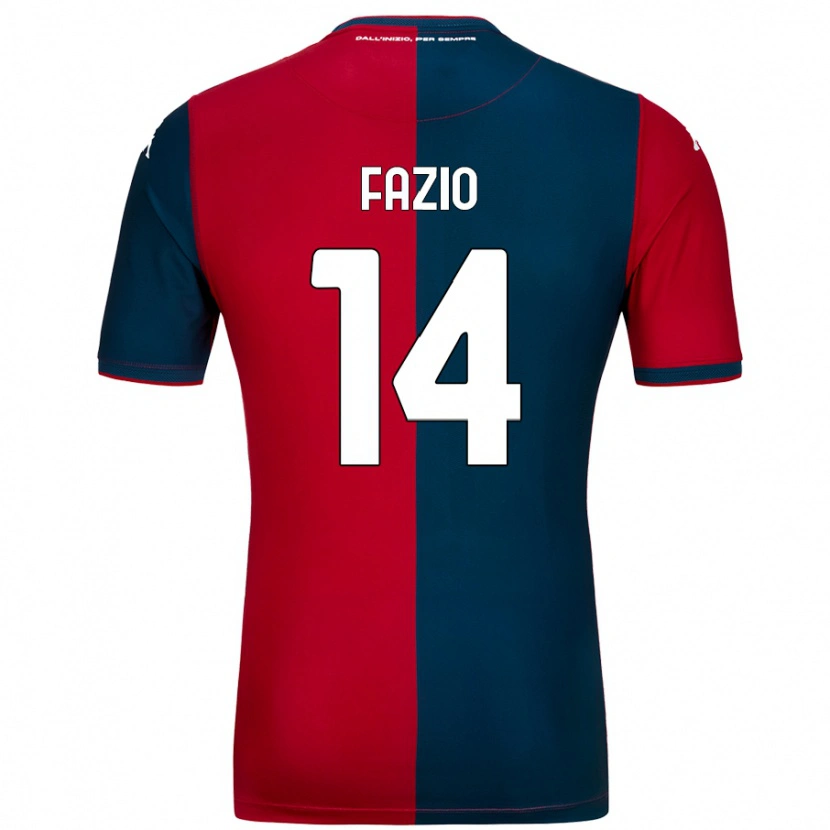 Danxen Børn Tommaso Fazio #14 Rød Mørkeblå Hjemmebane Spillertrøjer 2024/25 Trøje T-Shirt