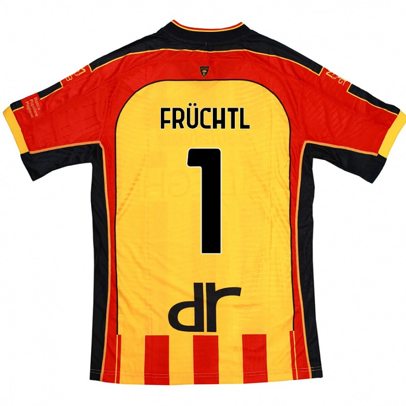 Danxen Børn Christian Früchtl #1 Gul Rød Hjemmebane Spillertrøjer 2024/25 Trøje T-Shirt