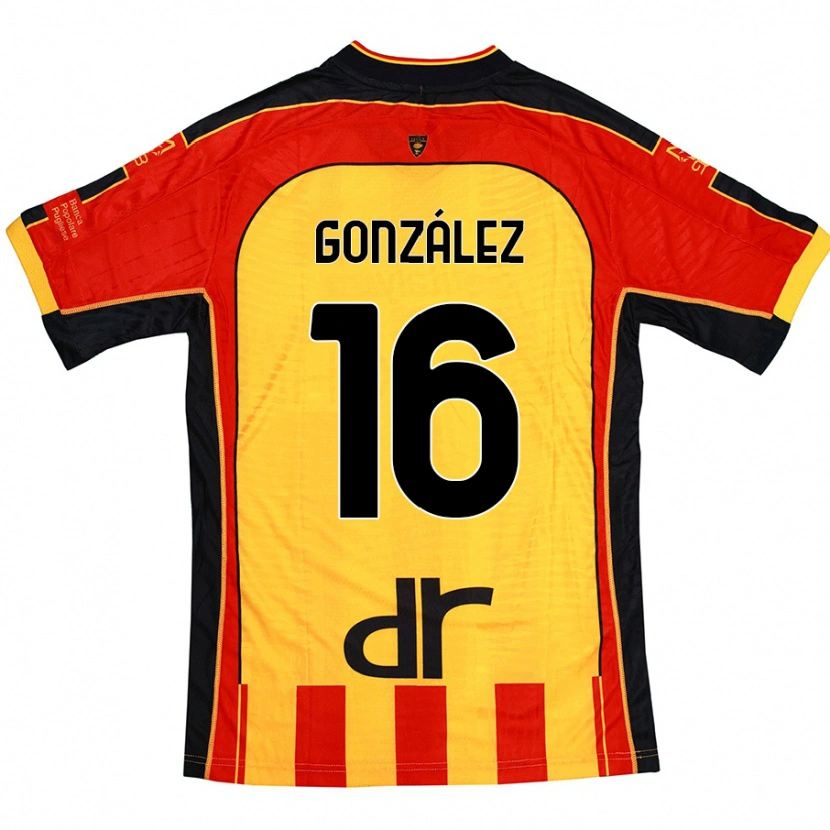 Danxen Børn Joan González #16 Gul Rød Hjemmebane Spillertrøjer 2024/25 Trøje T-Shirt