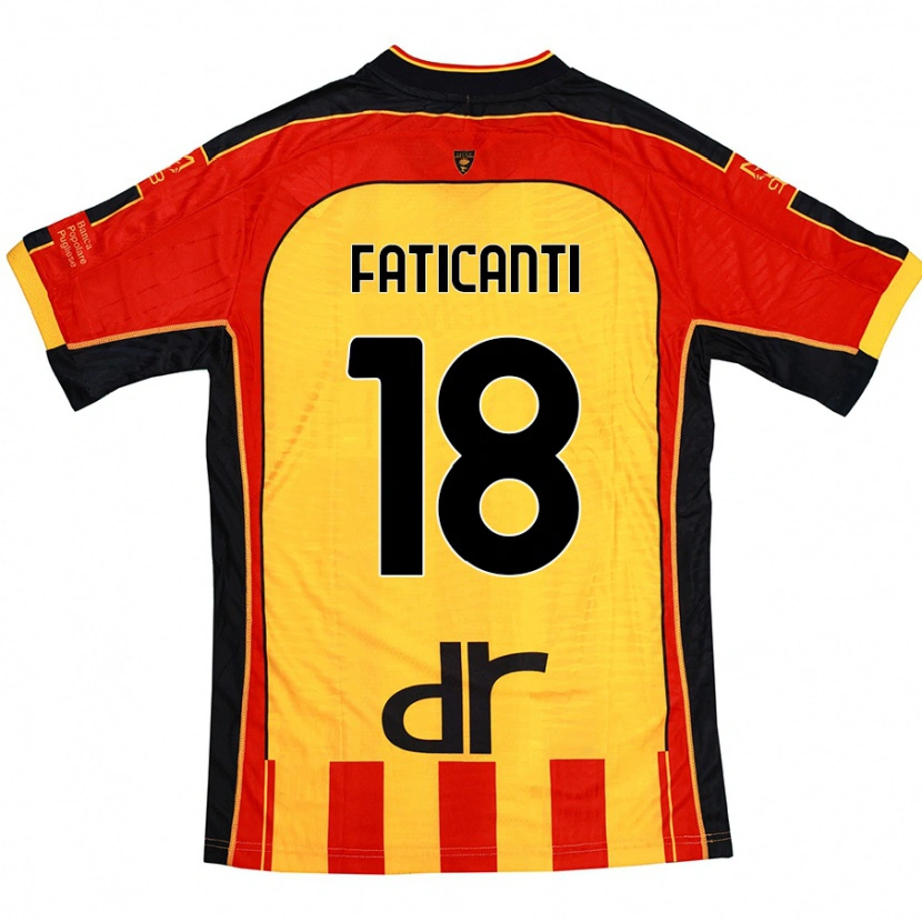 Danxen Børn Giacomo Faticanti #18 Gul Rød Hjemmebane Spillertrøjer 2024/25 Trøje T-Shirt