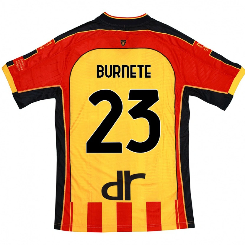 Danxen Børn Rareș Burnete #23 Gul Rød Hjemmebane Spillertrøjer 2024/25 Trøje T-Shirt