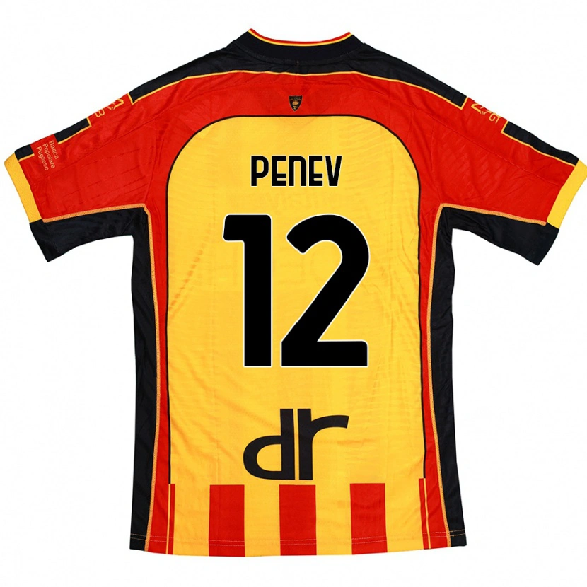 Danxen Børn Plamen Penev #12 Gul Rød Hjemmebane Spillertrøjer 2024/25 Trøje T-Shirt