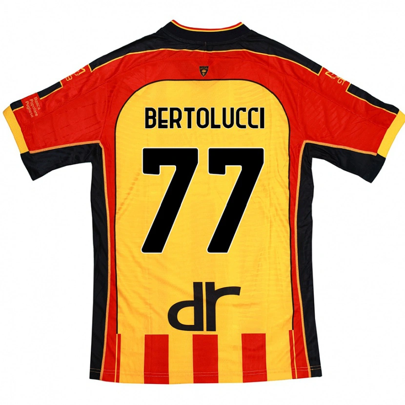 Danxen Børn Sandro Bertolucci #77 Gul Rød Hjemmebane Spillertrøjer 2024/25 Trøje T-Shirt