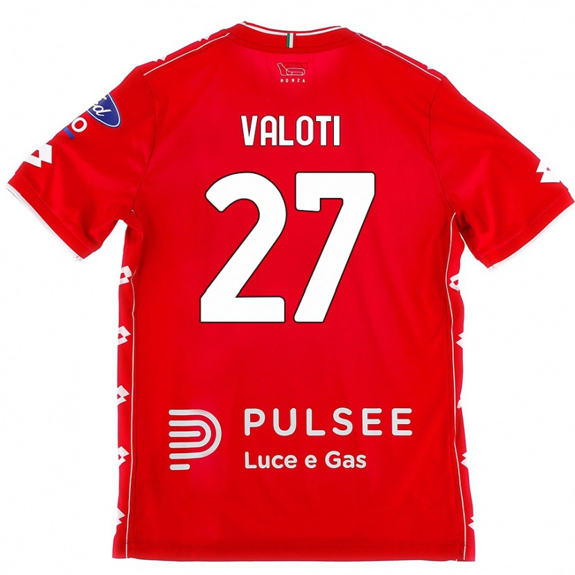 Danxen Børn Mattia Valoti #27 Rød Hvid Hjemmebane Spillertrøjer 2024/25 Trøje T-Shirt