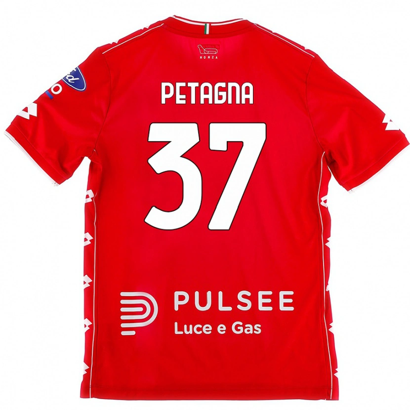 Danxen Børn Andrea Petagna #37 Rød Hvid Hjemmebane Spillertrøjer 2024/25 Trøje T-Shirt