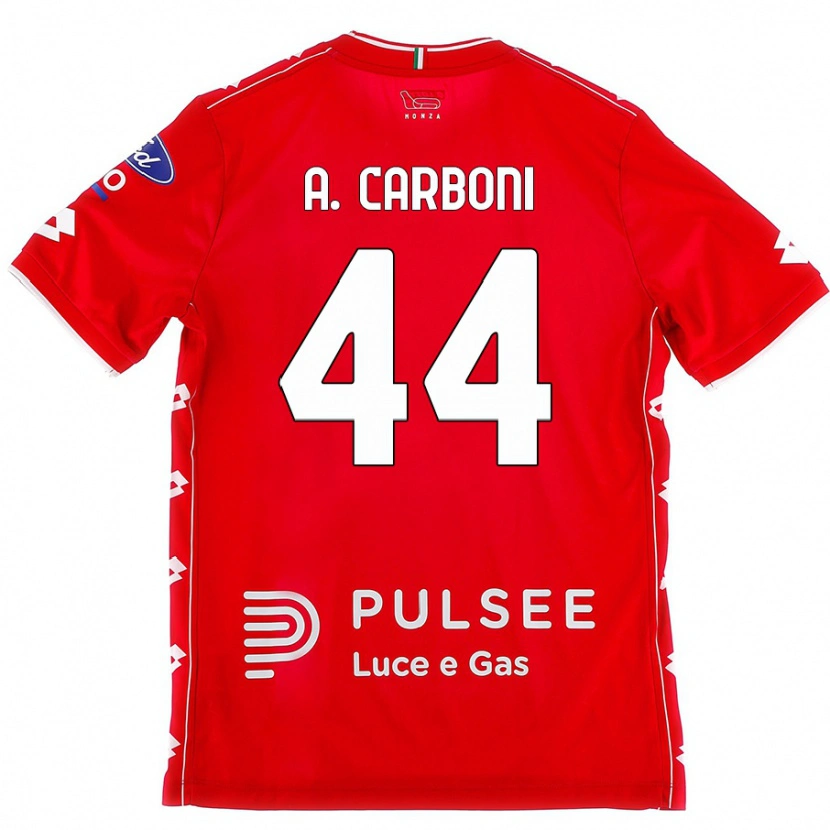 Danxen Børn Andrea Carboni #44 Rød Hvid Hjemmebane Spillertrøjer 2024/25 Trøje T-Shirt