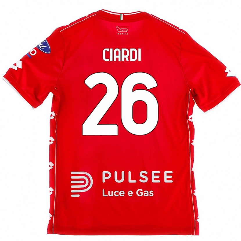Danxen Børn Tommaso Ciardi #26 Rød Hvid Hjemmebane Spillertrøjer 2024/25 Trøje T-Shirt