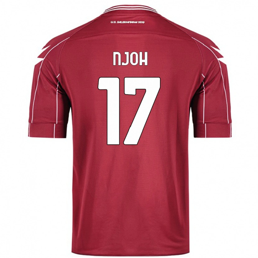 Danxen Børn Lilian Njoh #17 Bourgogne Hjemmebane Spillertrøjer 2024/25 Trøje T-Shirt