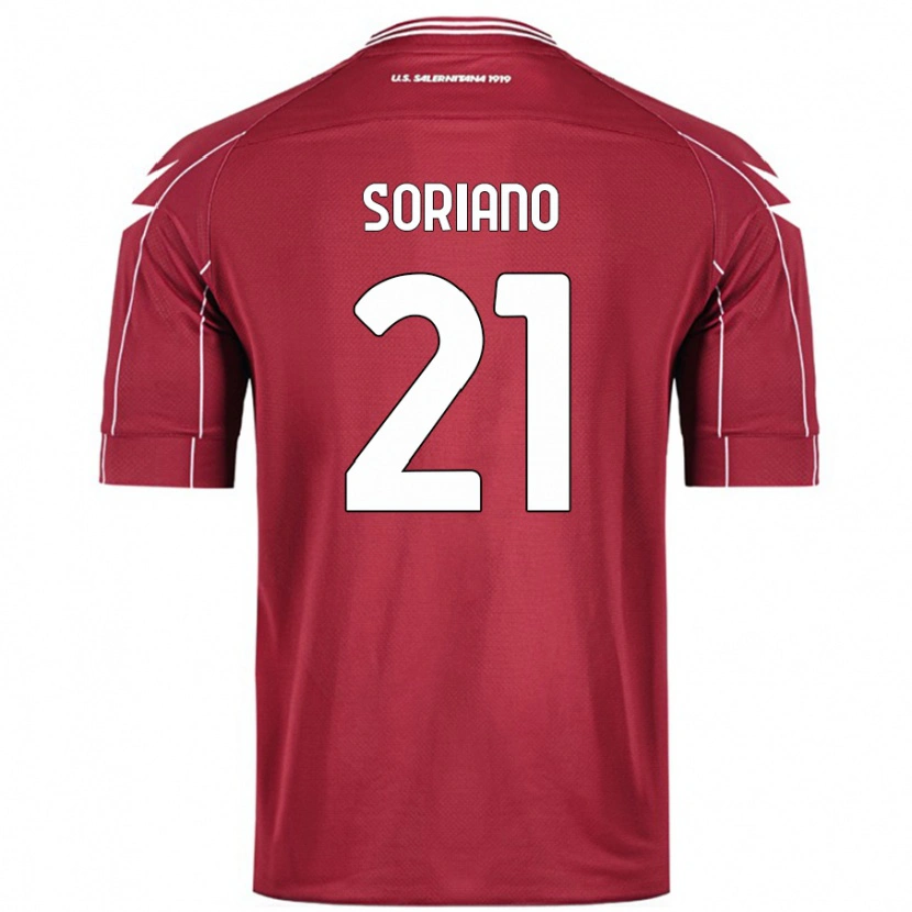 Danxen Børn Roberto Soriano #21 Bourgogne Hjemmebane Spillertrøjer 2024/25 Trøje T-Shirt