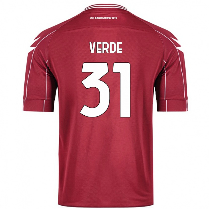 Danxen Børn Daniele Verde #31 Bourgogne Hjemmebane Spillertrøjer 2024/25 Trøje T-Shirt
