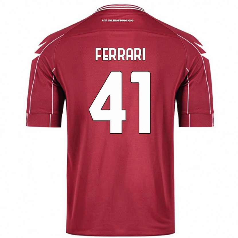Danxen Børn Tommaso Ferrari #41 Bourgogne Hjemmebane Spillertrøjer 2024/25 Trøje T-Shirt