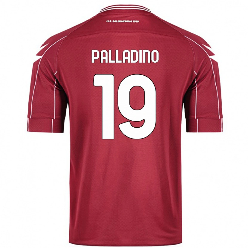Danxen Børn Alfonso Palladino #19 Bourgogne Hjemmebane Spillertrøjer 2024/25 Trøje T-Shirt