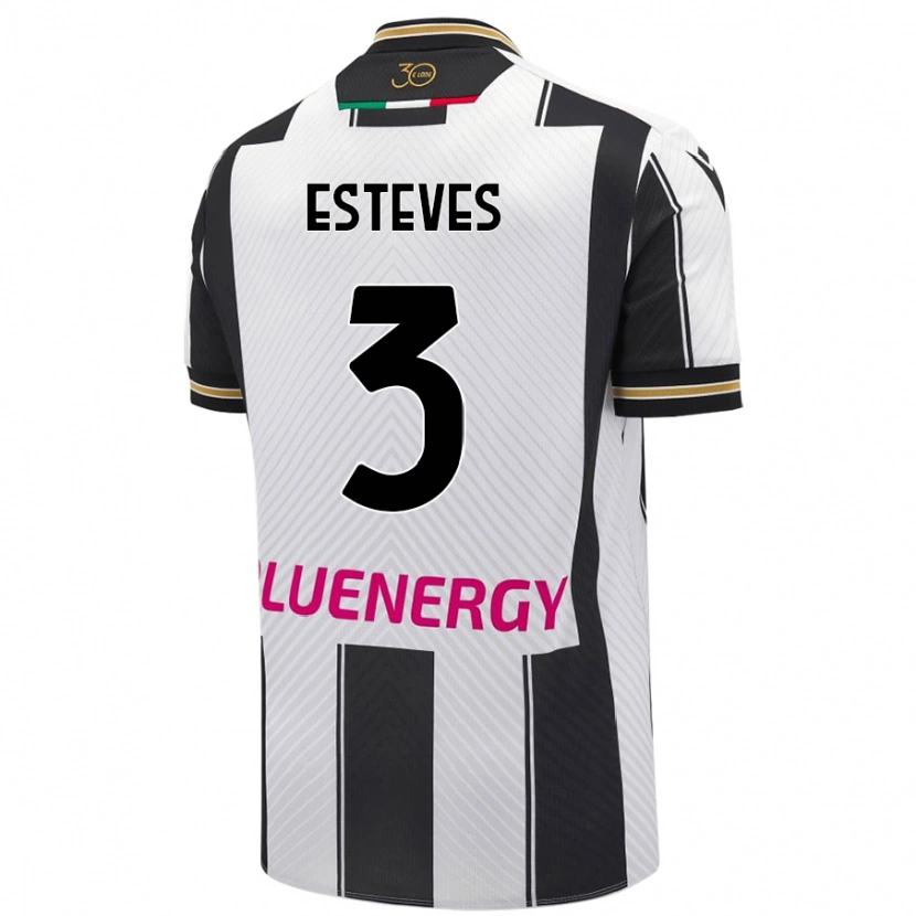 Danxen Børn Gonçalo Esteves #3 Hvid Sort Hjemmebane Spillertrøjer 2024/25 Trøje T-Shirt