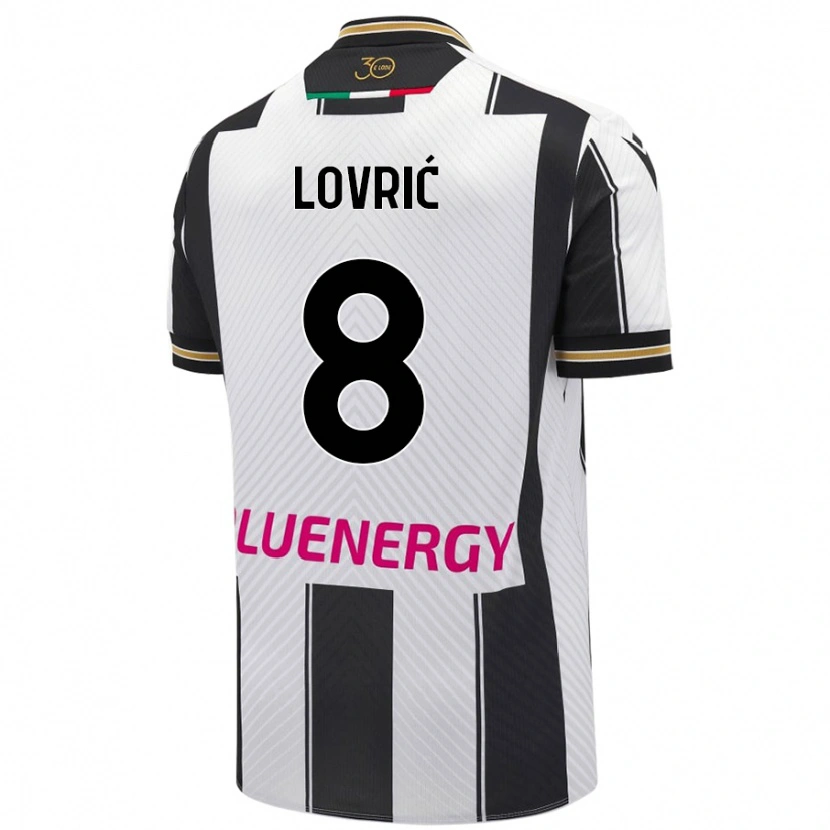 Danxen Børn Sandi Lovrić #8 Hvid Sort Hjemmebane Spillertrøjer 2024/25 Trøje T-Shirt