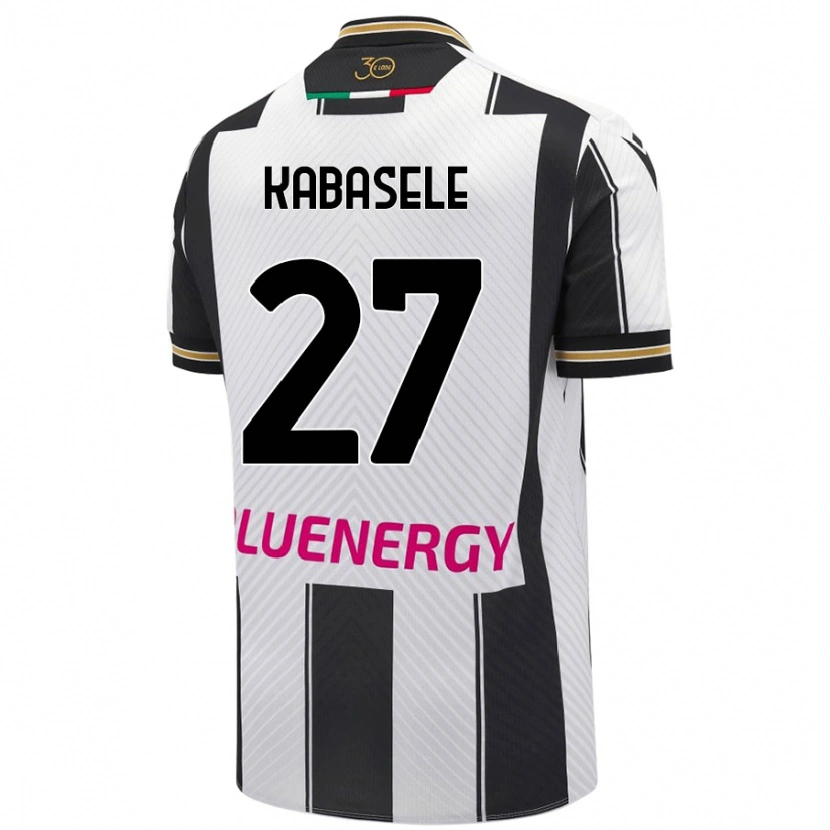 Danxen Børn Christian Kabasele #27 Hvid Sort Hjemmebane Spillertrøjer 2024/25 Trøje T-Shirt