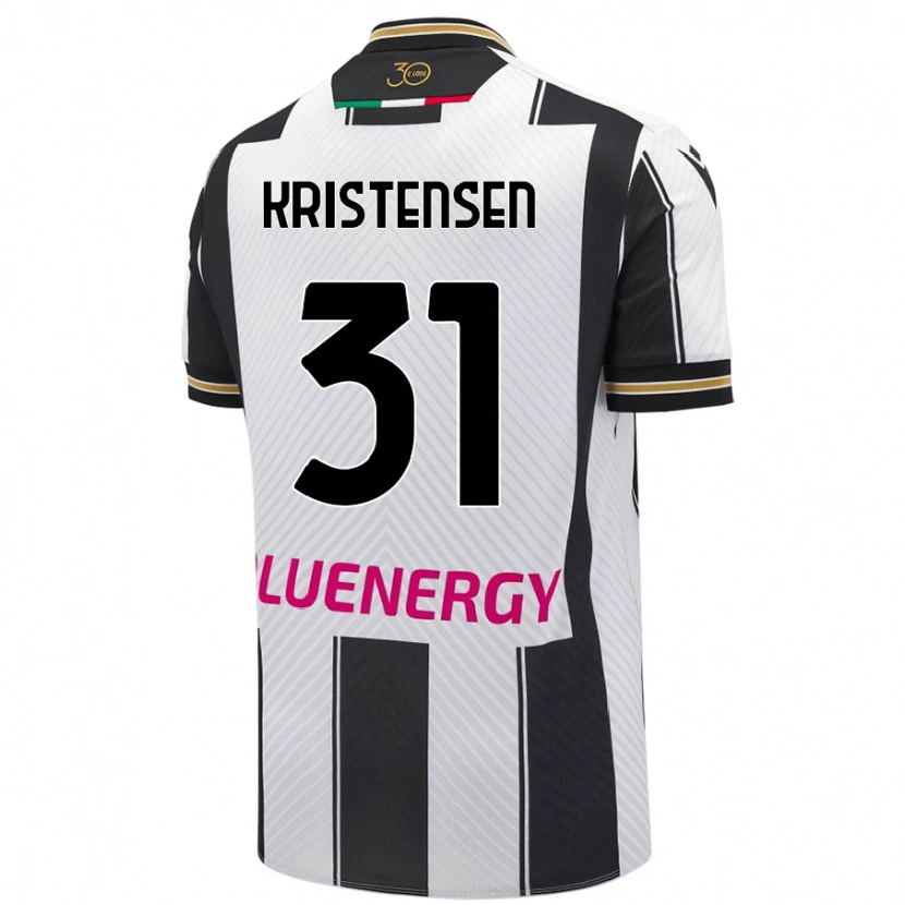 Danxen Børn Thomas Kristensen #31 Hvid Sort Hjemmebane Spillertrøjer 2024/25 Trøje T-Shirt