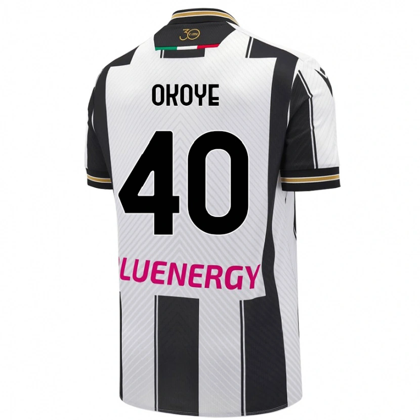 Danxen Børn Maduka Okoye #40 Hvid Sort Hjemmebane Spillertrøjer 2024/25 Trøje T-Shirt