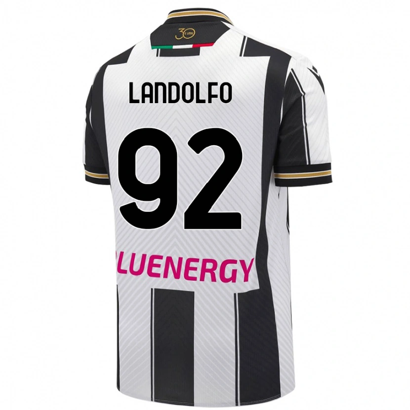Danxen Børn Tommaso Landolfo #92 Hvid Sort Hjemmebane Spillertrøjer 2024/25 Trøje T-Shirt