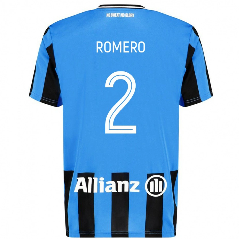 Danxen Børn Zaid Romero #2 Himmelblå Sort Hjemmebane Spillertrøjer 2024/25 Trøje T-Shirt