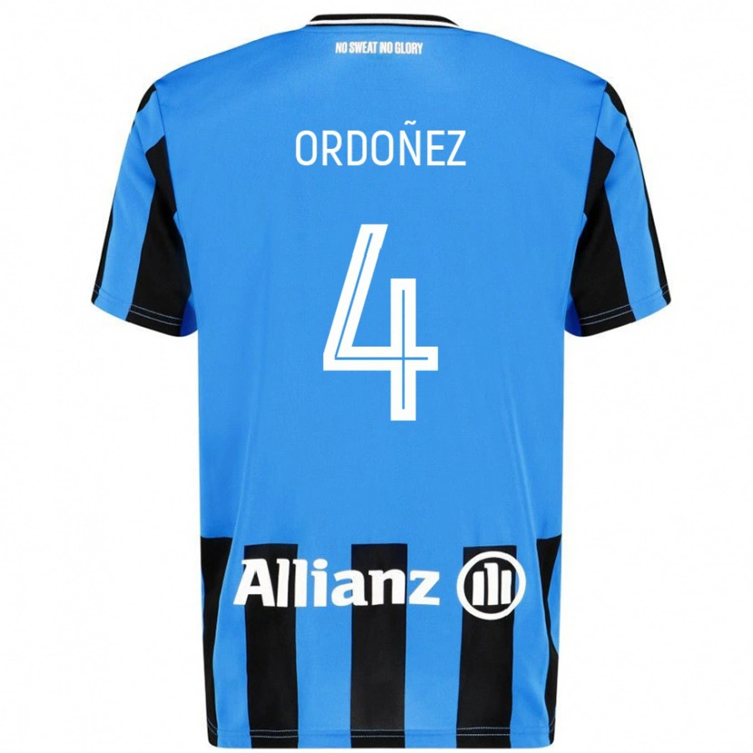 Danxen Børn Joel Ordóñez #4 Himmelblå Sort Hjemmebane Spillertrøjer 2024/25 Trøje T-Shirt