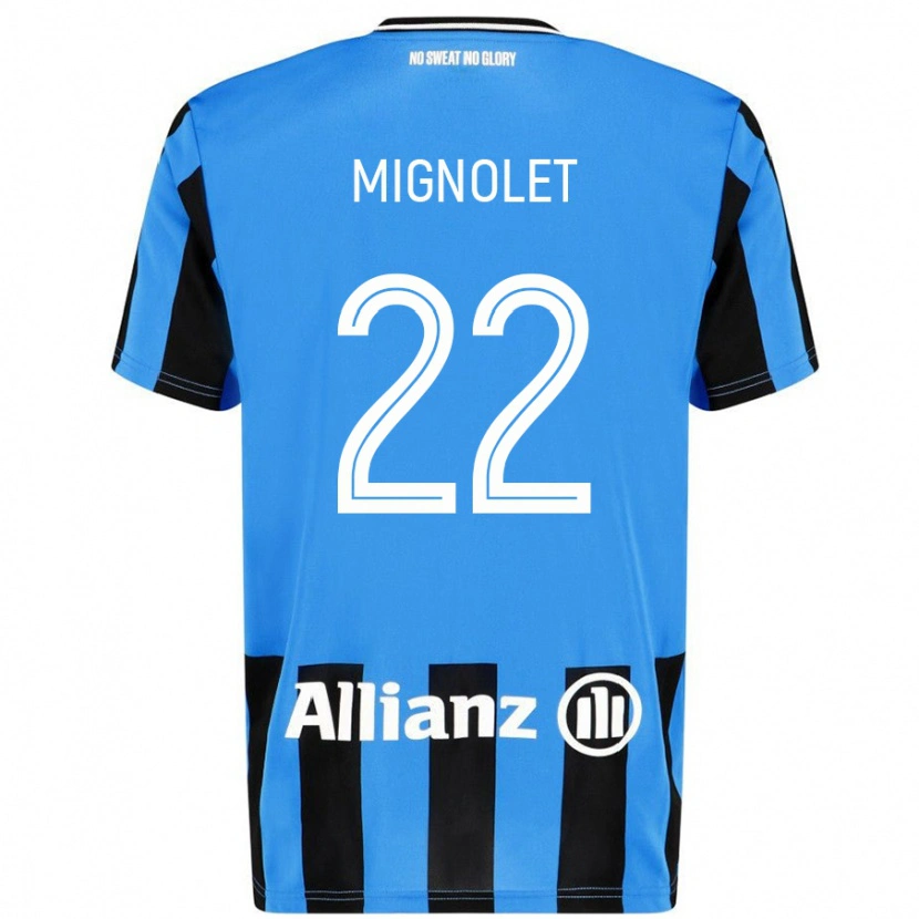 Danxen Børn Simon Mignolet #22 Himmelblå Sort Hjemmebane Spillertrøjer 2024/25 Trøje T-Shirt