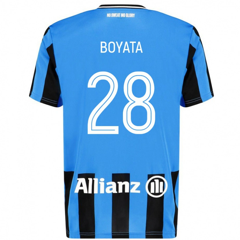 Danxen Børn Dedryck Boyata #28 Himmelblå Sort Hjemmebane Spillertrøjer 2024/25 Trøje T-Shirt