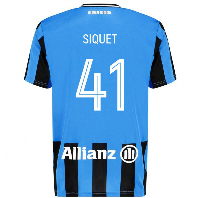 Danxen Børn Hugo Siquet #41 Himmelblå Sort Hjemmebane Spillertrøjer 2024/25 Trøje T-Shirt