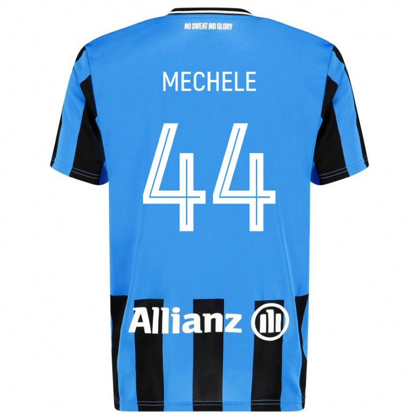 Danxen Børn Brandon Mechele #44 Himmelblå Sort Hjemmebane Spillertrøjer 2024/25 Trøje T-Shirt