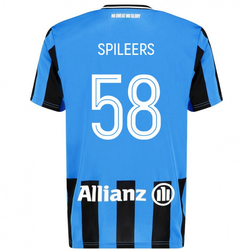 Danxen Børn Jorne Spileers #58 Himmelblå Sort Hjemmebane Spillertrøjer 2024/25 Trøje T-Shirt