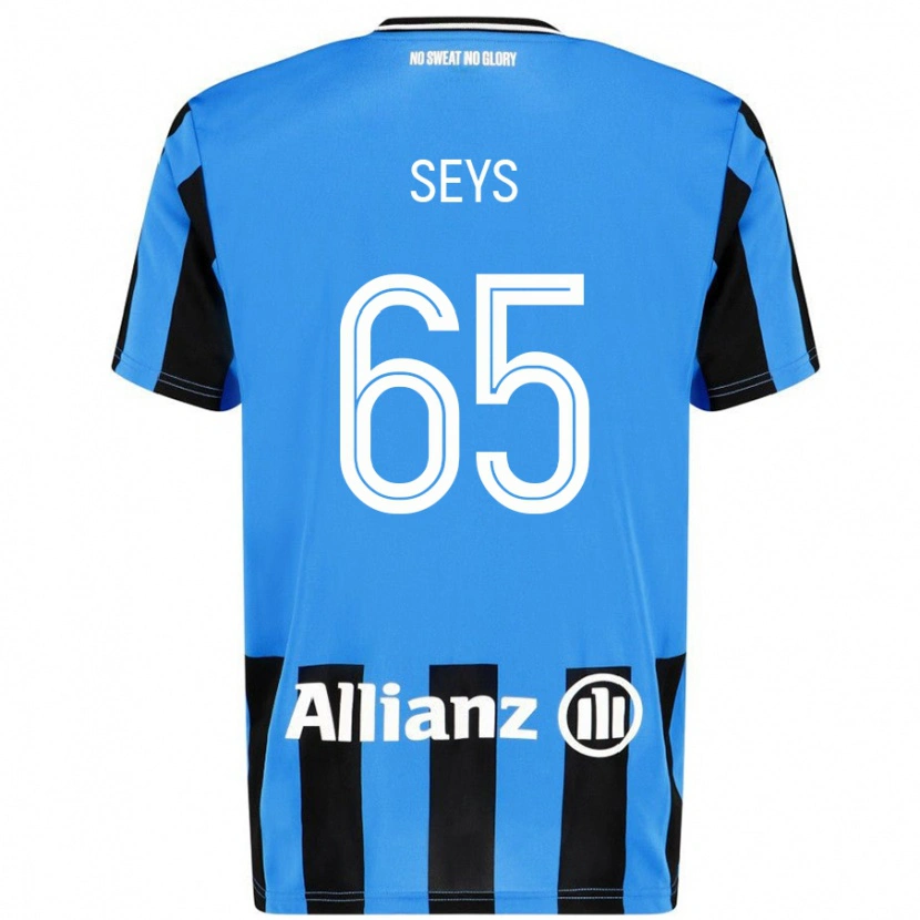 Danxen Børn Joaquin Seys #65 Himmelblå Sort Hjemmebane Spillertrøjer 2024/25 Trøje T-Shirt