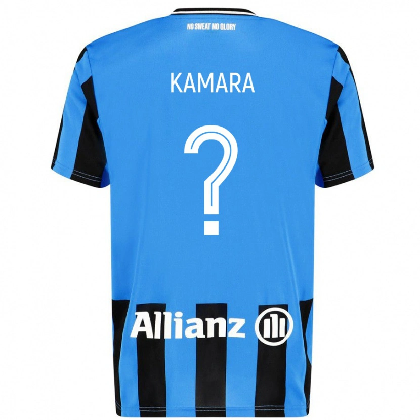Danxen Børn Al-Hassan Kamara #0 Himmelblå Sort Hjemmebane Spillertrøjer 2024/25 Trøje T-Shirt