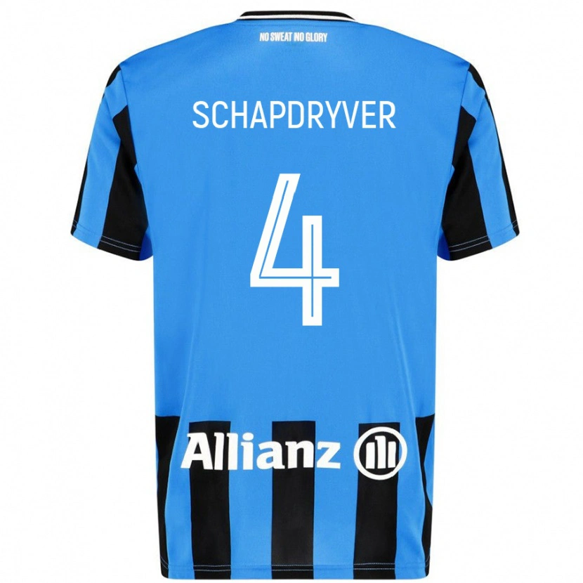 Danxen Børn Emely Schapdryver #4 Himmelblå Sort Hjemmebane Spillertrøjer 2024/25 Trøje T-Shirt