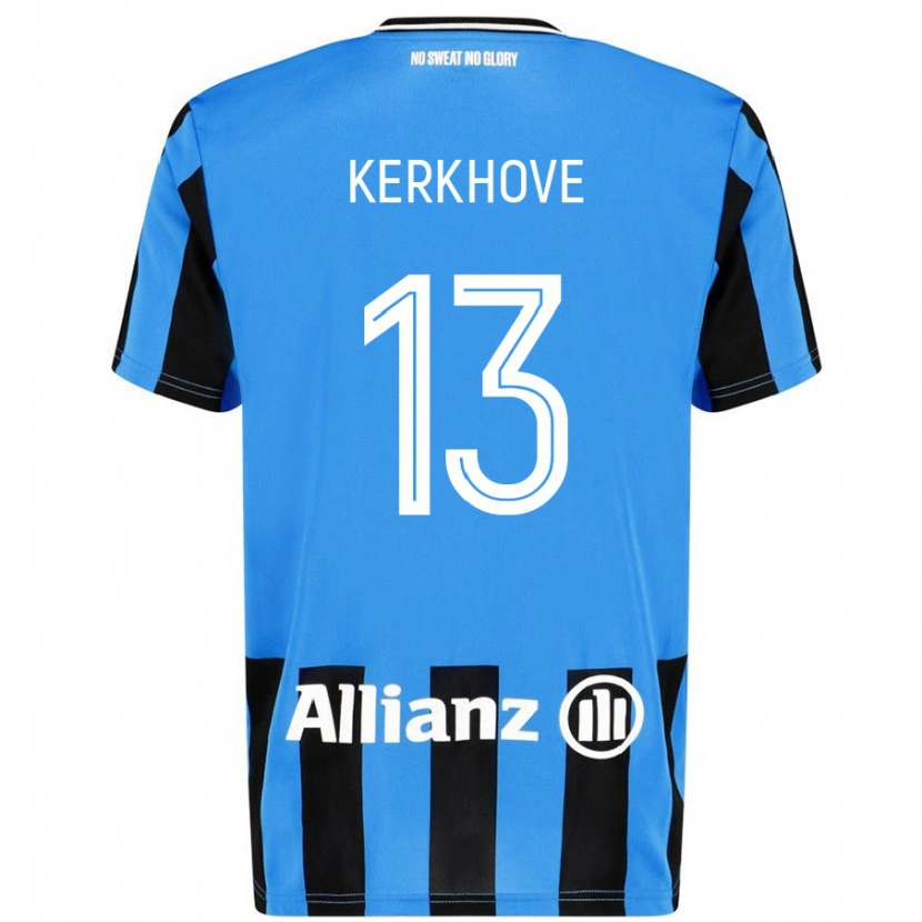 Danxen Børn Angel Kerkhove #13 Himmelblå Sort Hjemmebane Spillertrøjer 2024/25 Trøje T-Shirt