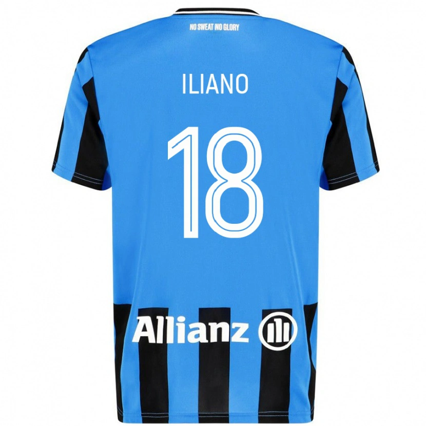 Danxen Børn Isabelle Iliano #18 Himmelblå Sort Hjemmebane Spillertrøjer 2024/25 Trøje T-Shirt