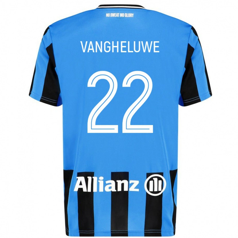 Danxen Børn Jody Vangheluwe #22 Himmelblå Sort Hjemmebane Spillertrøjer 2024/25 Trøje T-Shirt