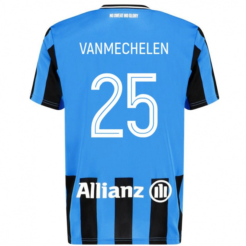 Danxen Børn Davinia Vanmechelen #25 Himmelblå Sort Hjemmebane Spillertrøjer 2024/25 Trøje T-Shirt