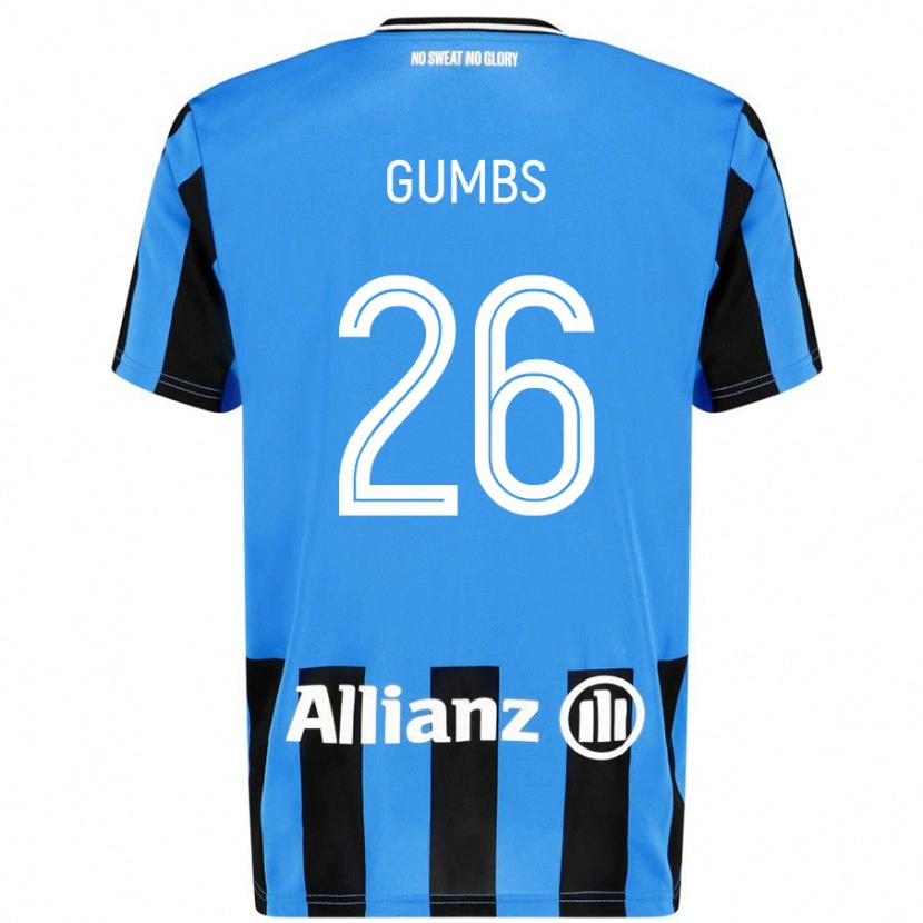 Danxen Børn Aisse Gumbs #26 Himmelblå Sort Hjemmebane Spillertrøjer 2024/25 Trøje T-Shirt
