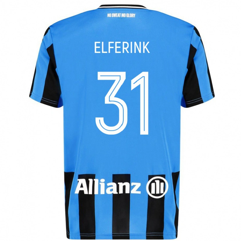 Danxen Børn Marie Elferink #31 Himmelblå Sort Hjemmebane Spillertrøjer 2024/25 Trøje T-Shirt