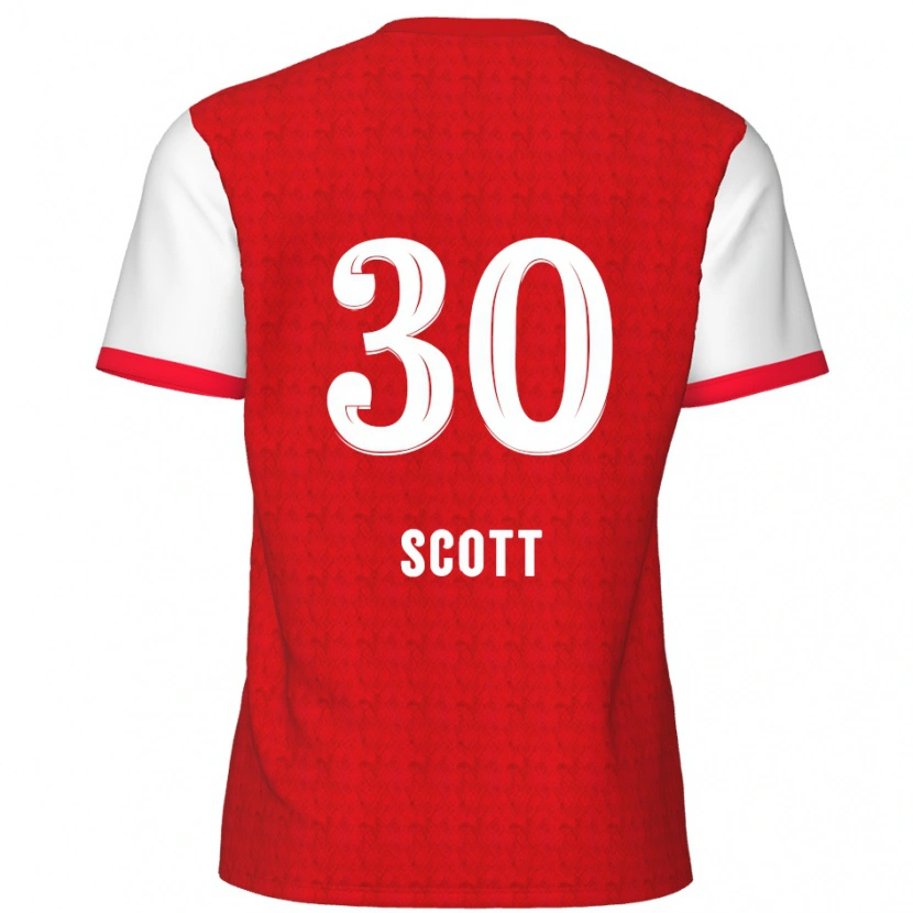 Danxen Børn Christopher Scott #30 Rød Hvid Hjemmebane Spillertrøjer 2024/25 Trøje T-Shirt