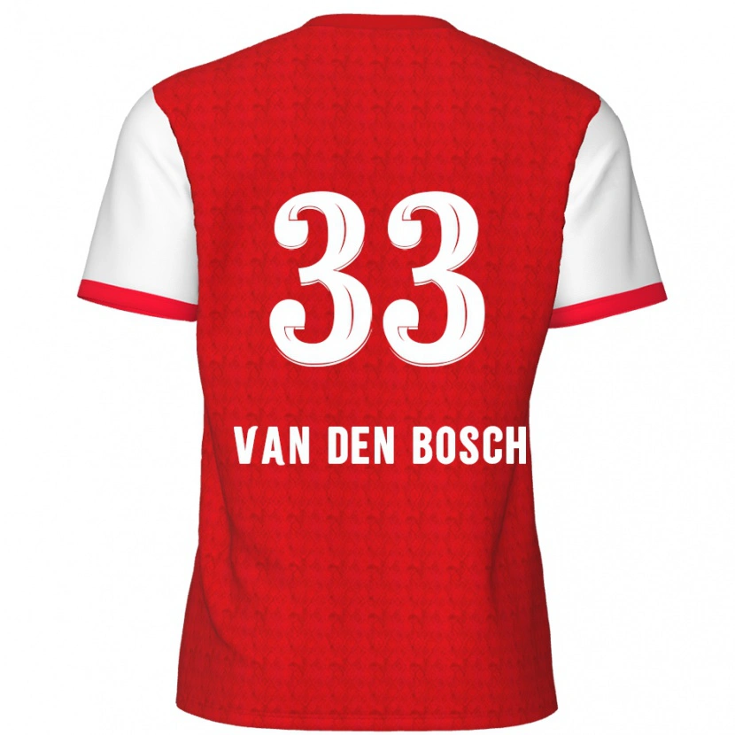 Danxen Børn Zeno Van Den Bosch #33 Rød Hvid Hjemmebane Spillertrøjer 2024/25 Trøje T-Shirt