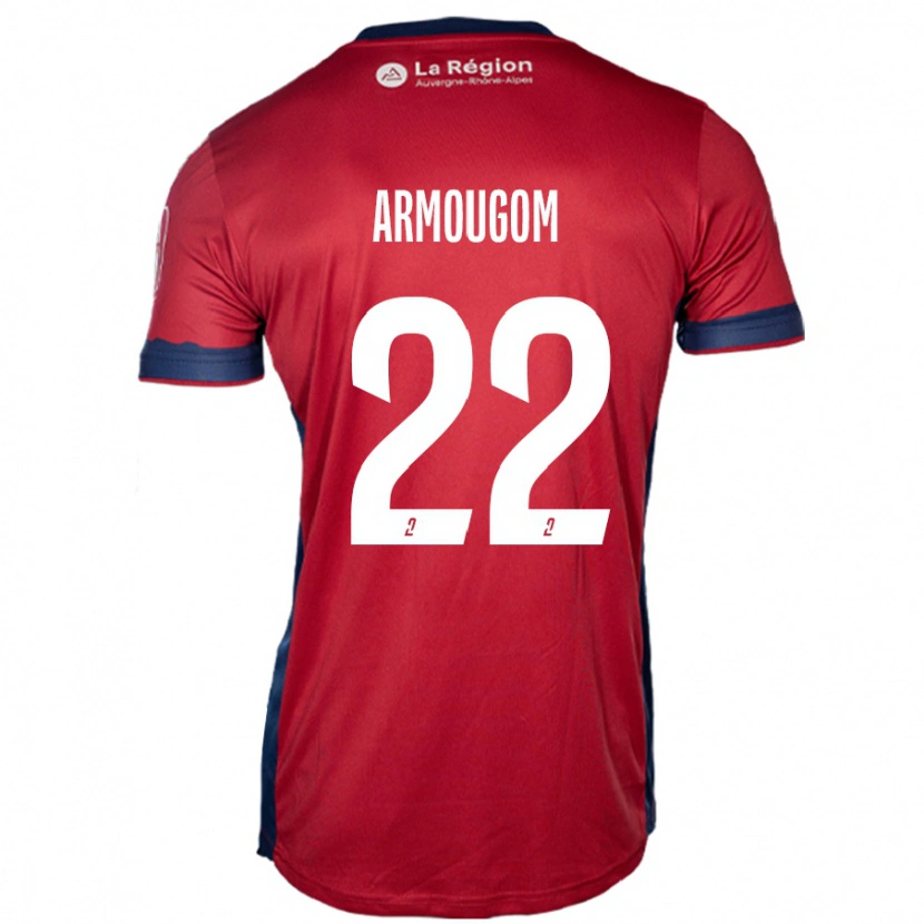 Danxen Børn Yoël Armougom #22 Lys Bordeaux Hjemmebane Spillertrøjer 2024/25 Trøje T-Shirt