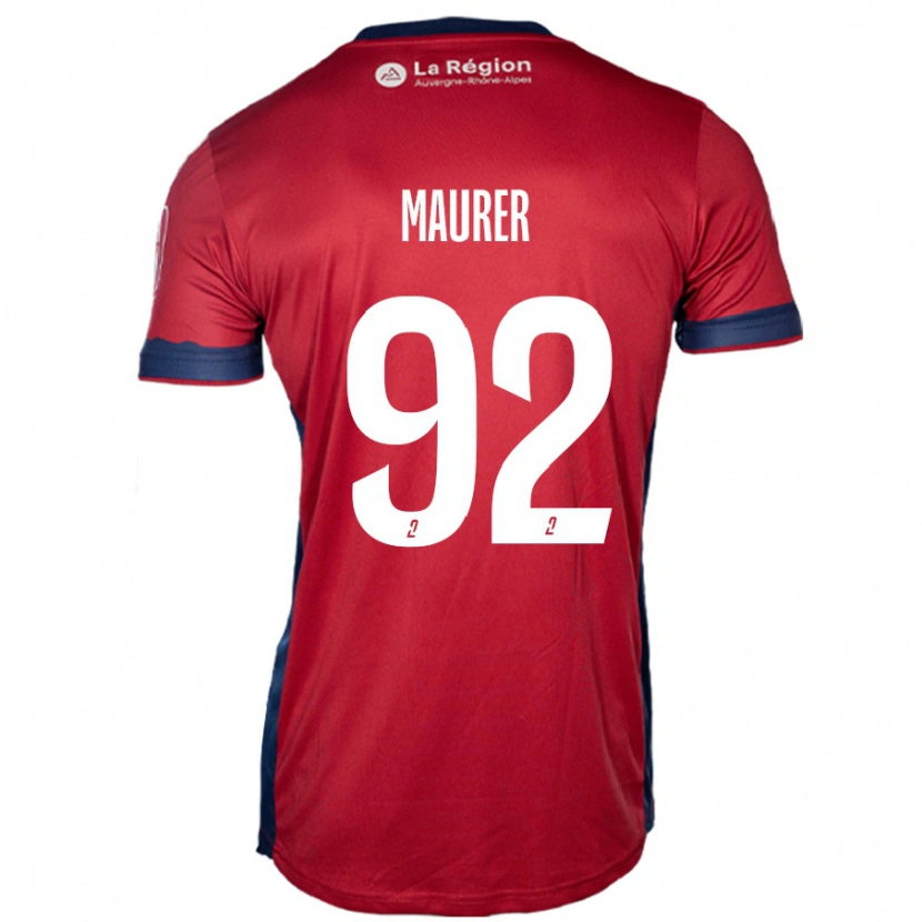 Danxen Børn Aïman Maurer #92 Lys Bordeaux Hjemmebane Spillertrøjer 2024/25 Trøje T-Shirt
