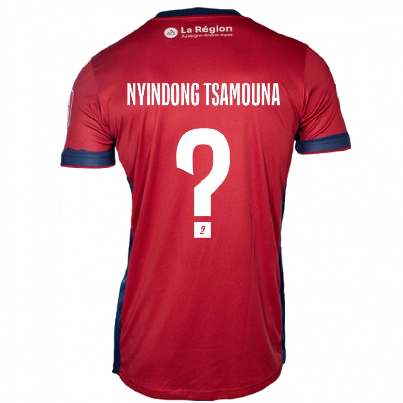 Danxen Børn Jean Nyindong Tsamouna #0 Lys Bordeaux Hjemmebane Spillertrøjer 2024/25 Trøje T-Shirt