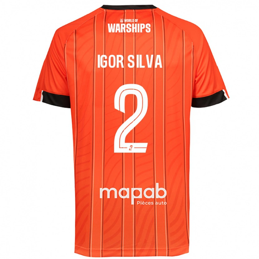 Danxen Børn Igor Silva #2 Orange Hjemmebane Spillertrøjer 2024/25 Trøje T-Shirt
