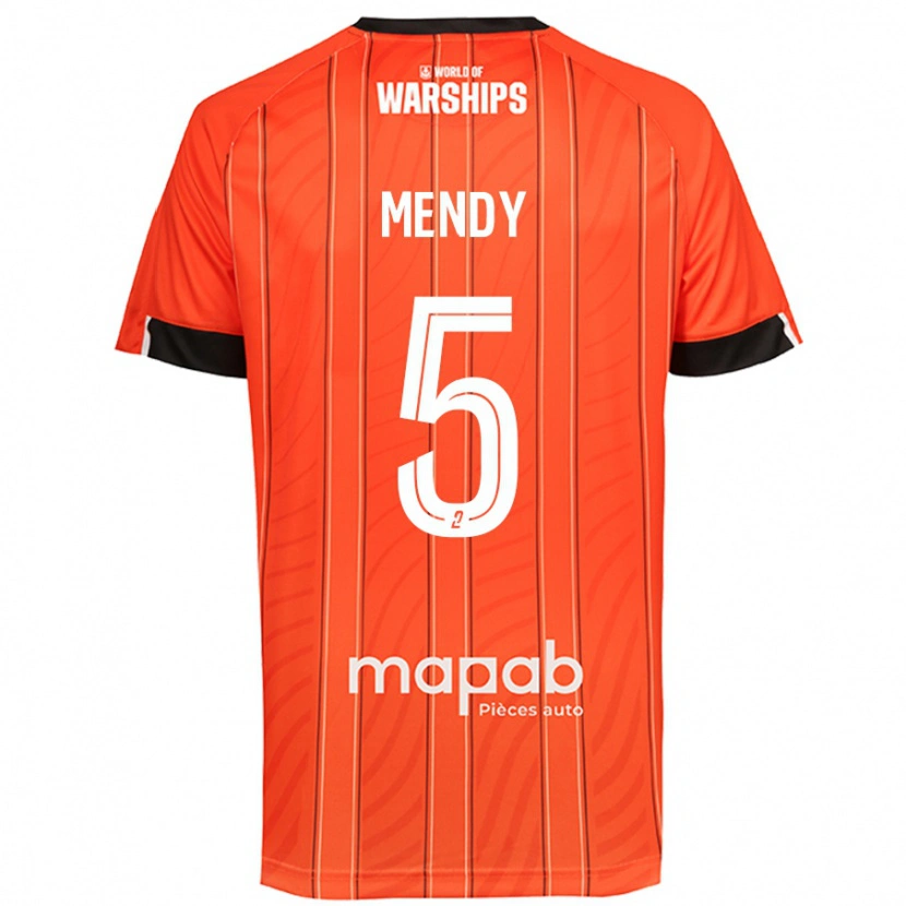 Danxen Børn Benjamin Mendy #5 Orange Hjemmebane Spillertrøjer 2024/25 Trøje T-Shirt