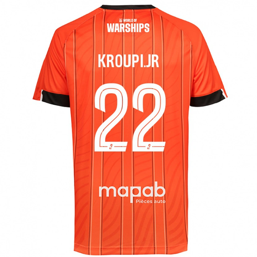 Danxen Børn Eli Junior Kroupi #22 Orange Hjemmebane Spillertrøjer 2024/25 Trøje T-Shirt