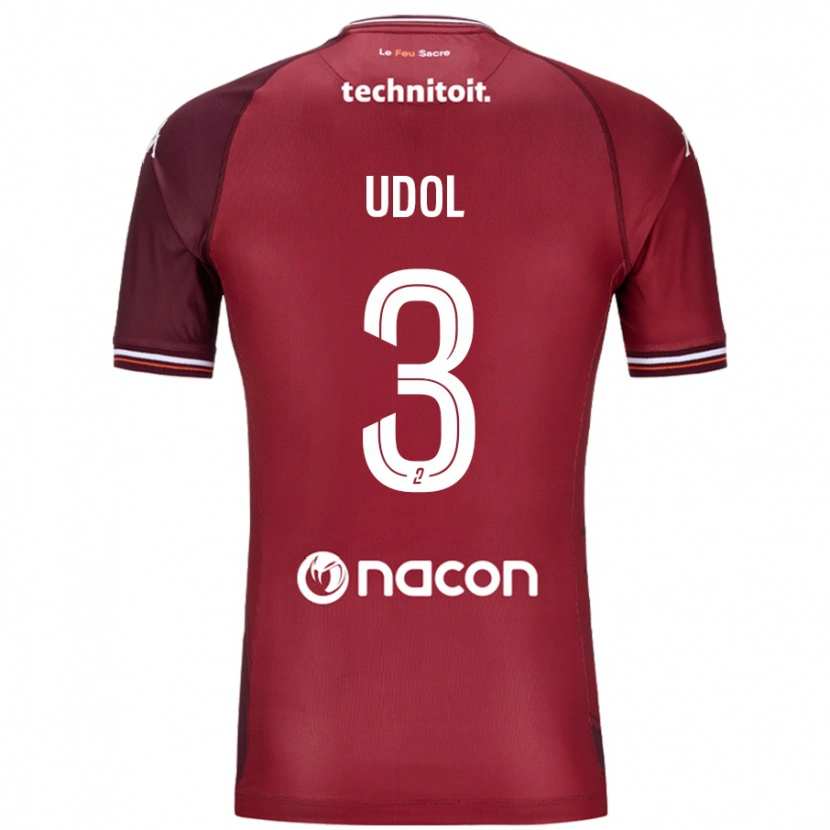 Danxen Børn Matthieu Udol #3 Rød Granata Hjemmebane Spillertrøjer 2024/25 Trøje T-Shirt